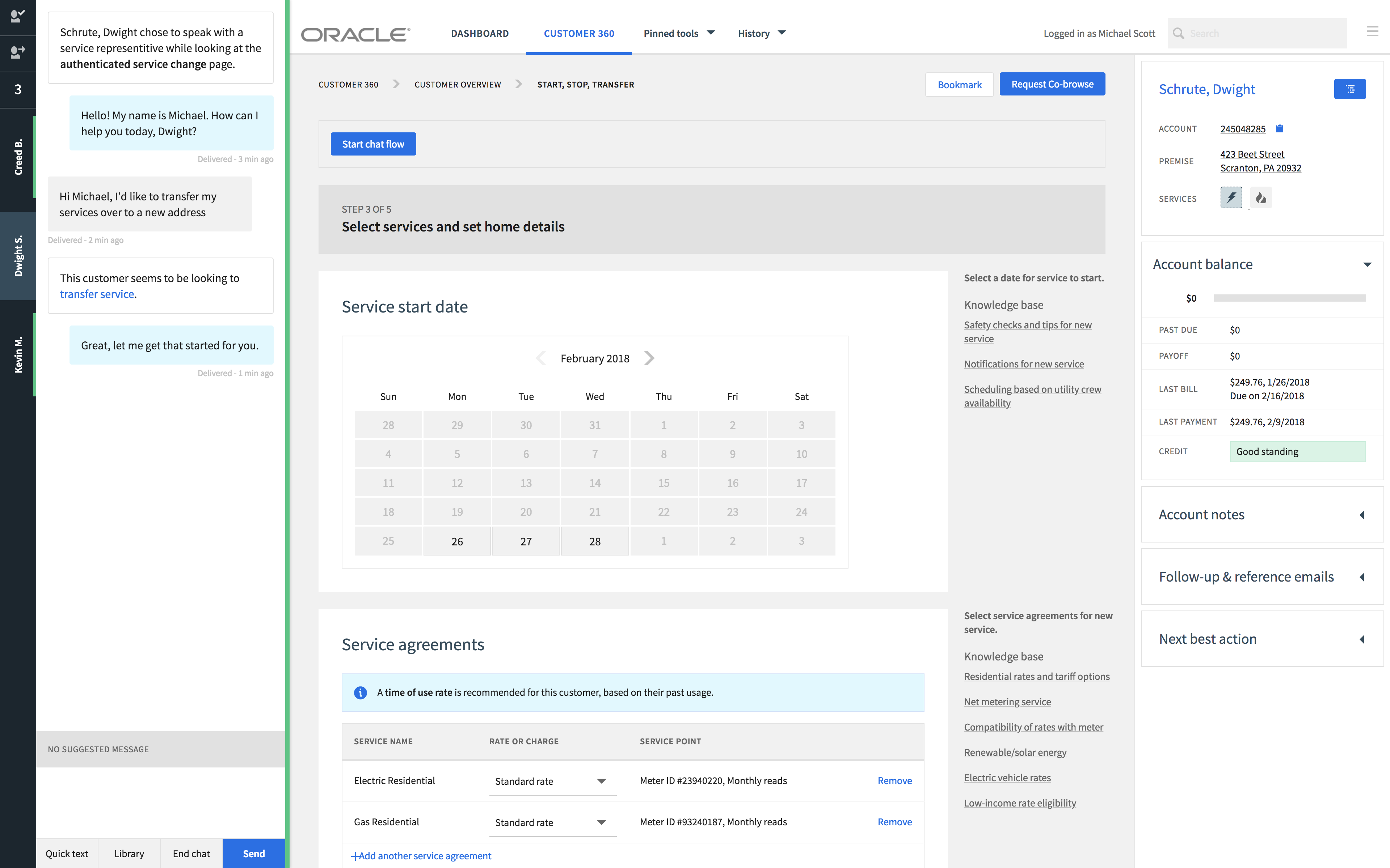 A dashboard designed for the product Handoff, meant to be used by two job partners.